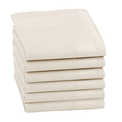 Image of HOULIFE Men's Cotton Handkerchiefs, Solid Color 60S Soft Cotton Hankies for Men Women 6 /12PCS 15.7 inchx15.7 inch