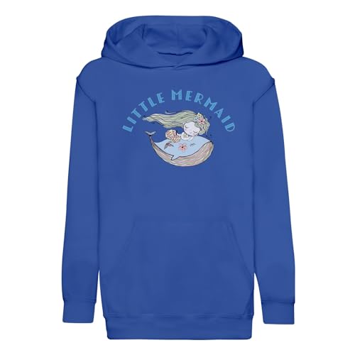 Sweat à capuche enfant Petite Sirène et baleine en coton premium