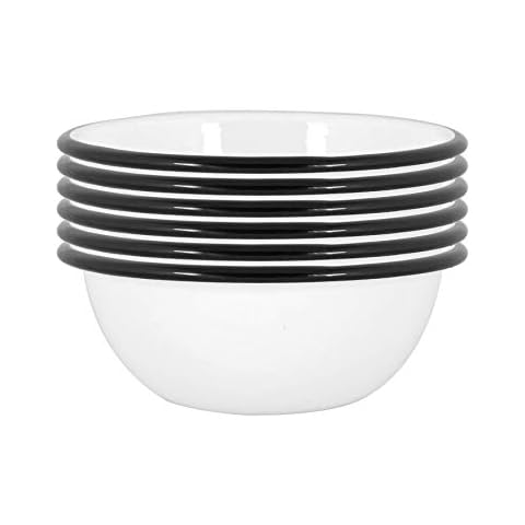 Argon Tableware Weiße Emailschüsseln - Metall Outdoor Camping Lebensmittelgerichte Cover