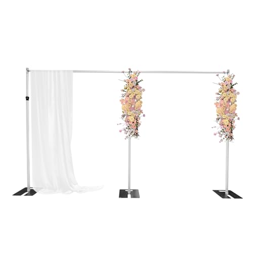 MARTEXBUY 10x20ft Pipe and Drape Stand Kit, Heavy Duty Adjustable Backdrop Stand, Aluminium Metal Arch Frame for Party Wedding Event Celebration Photography Baby Shower