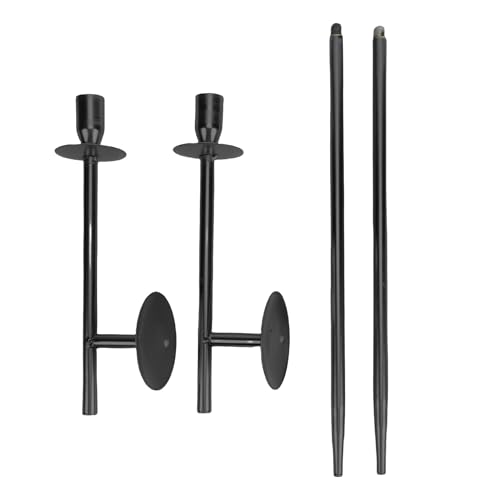 Pssopp 2pcs Candelabros de Montaje en Pared, Estilo Vintage Decorativo Vela Arte para Dormitorio Mantel Comedor Decoración de la Pared (Black)