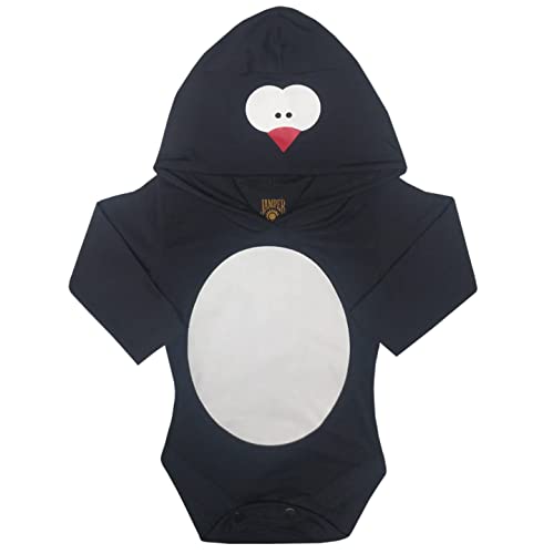 Body bebê com proteção solar UV 50 capuz bichinhos, praia, piscina, lazer (G, Preto Pinguim)