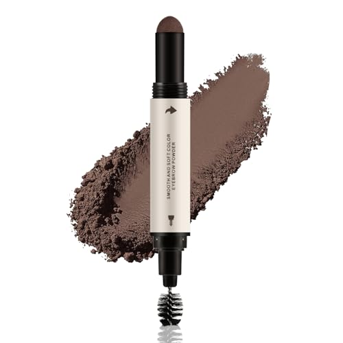 Apooliy Polvo para cejas, polvo para sellar cejas, polvo para el nacimiento del pelo, cepillo para cejas de doble cara, para llevar todo el día sin esfuerzo, resistente al agua, a prueba de manchas