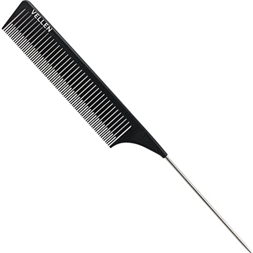 Premium "Vellen" Needle Stick Comb | Ideal For Highlights, Antistatic Professional Comb Hairdresser | Hairdressing Teeth For Heathering And Coloring | Styling For Women & Men (Black) #TOP1