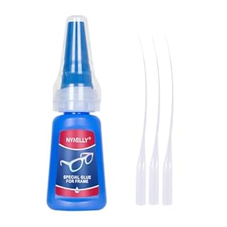 Nynelly 20 g Super Glue for Glasses Frames Repair and Bonding, Instant Strong Adhesive for Repairing Broken Frames Plastic Wood Metal Rubber Leather, Clear Liquid Glue Adhesive, Quick Dry