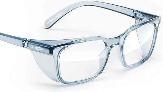 Stoggles Rectangle Z87.1 Certified Polycarbonate Safety Glasses, Scratch & Shatter-Proof, Blue-Light & UV Blocking Lens, Top & Side Shields, Anti-Fog Dip Coated, Durable, Protective & Stylish Eyewear
