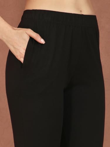 Image of TWIN BIRDS Women Cotton Blend Kurti Pants | Sleek Ethnic Daily Trousers