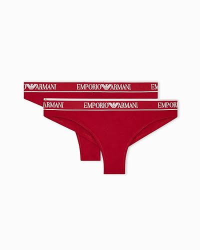 Emporio Armani Woman's Iconic Logoband 2-Pack Brazilian RED S