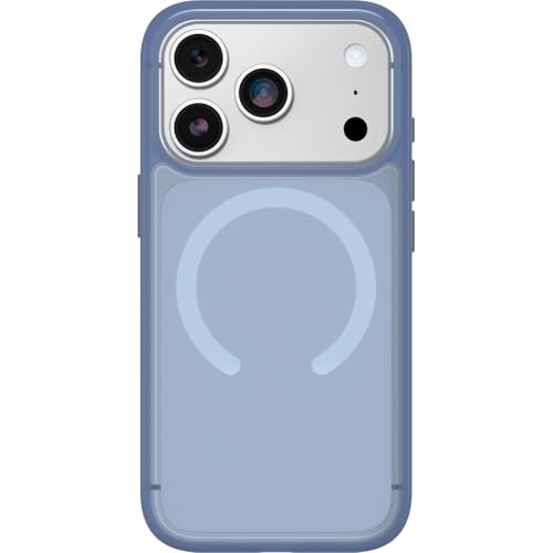 Coque antichoc MagSafe iPhone 17 Pro Otterbox fine transparente bleu - 2
