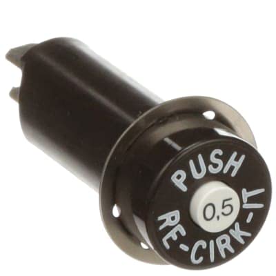 KD1-0.5, Circuit Breaker Thermal Push Cur-Rtg 0.5A Panel 1 Pole Vol-Rtg 250/50 VAC/VDC