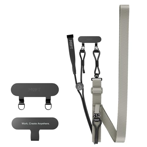 MOFT Phone Lanyard Crossbody with 2 Tabs, Adjustable Phone Strap with Premium Metal Buckles, Skin-Friendly Universal Lanyard, Compatible with Most Sma