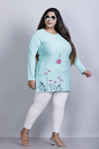Image of Women Printed Full Sleeve Cotton Tshirt with Side Slits & Pocket | Small - 7XL Size