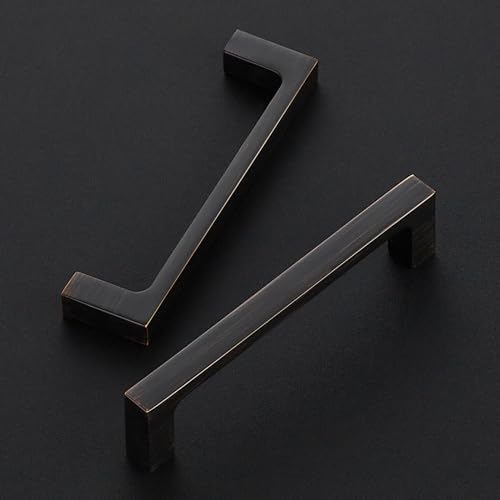 Image of Ravinte Oil Rubbed Bronze Cabinet Handles Kitchen Pulls 4 Inch 30 Pack | Square Design, Solid Zinc, Modern Slim Style, Screws Included, Easy Installation, for Kitchen Drawers & Cupboards