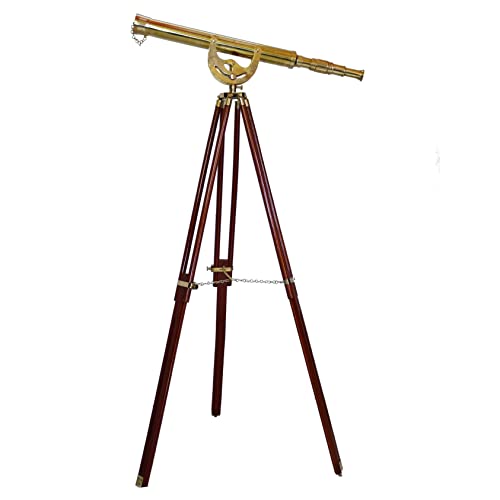 Handmade Nautical Brass Marine Telescope Shiny Spyglass Vintage Tripod Stand Telescope Maritime Scope Gift and Decor