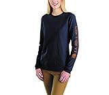 Carhartt Damen Regular Workwear Logo Langarm T-Shirt, marineblau meliert, Mittel