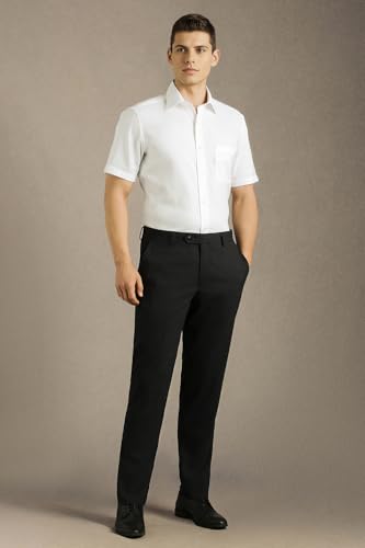 Image of Louis Philippe Men's Regular Fit Easy to Iron Everyday wear Premium Cotton Half Sleeve Solid Formal Shirt
