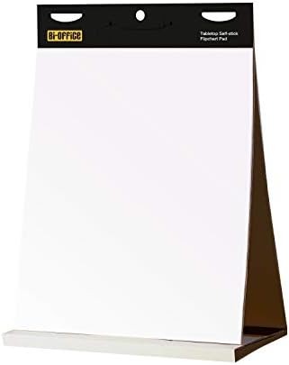Bi-Office Tabletop Self Stick Flipchart Pad, 20 Sheets - 70 gr/m² paper, 58,5 x 50 cm