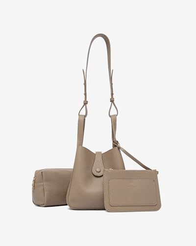 Image of NEWBELLA Women's Bucket Bag - Square Top Handle Satchel with Crossbody Strap, Shoulder Bag for Work & Daily Commute