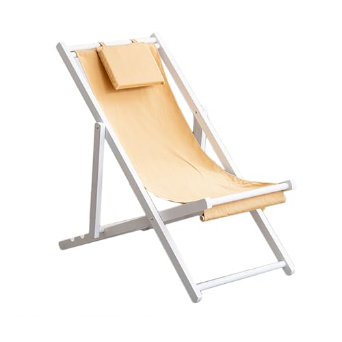 リクライニングチェア アウトドアチェア 折り畳み椅子 省スペース ベーシック ガーデンチェアー シェーズロングソファ 布製 枕付き 肘掛けき camping chair ラウンジチェア キャンプ 椅子 喫茶店 ビーチベッド おしゃれ (白 - オレンジ (