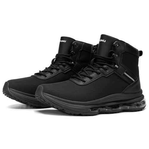 Image of Military Tactical Boots Men Wide Waterproof 6 Inches | Non Slip Side-Zip Combat Hiking Work Boots Lightweight Durable
