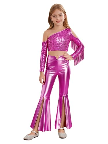 Traje de baile rosa para niñas que elimina la incomodidad en actuaciones de jazz y hip hop
