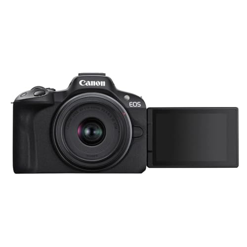 Image of Canon EOS R50 Mirrorless Camera 24.2MP APS-C 4K Video Wi-Fi & Bluetooth Vlogging Camera Bundle with 64GB SDXC Memory Card, Slinger Shoulder Bag (EOS R50 w /RF-S18-45mm)
