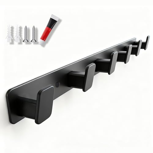 Artilife Wall Mounted Coat Rack 17.4 Inch, 6 Snag-Free ABS