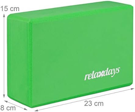 Relaxdays Unisex blok do jogi dla dorosłych w zestawie 2 szt, klocki do ćwiczeń, pianka twarda, antypoślizgowa, kostka do jogi