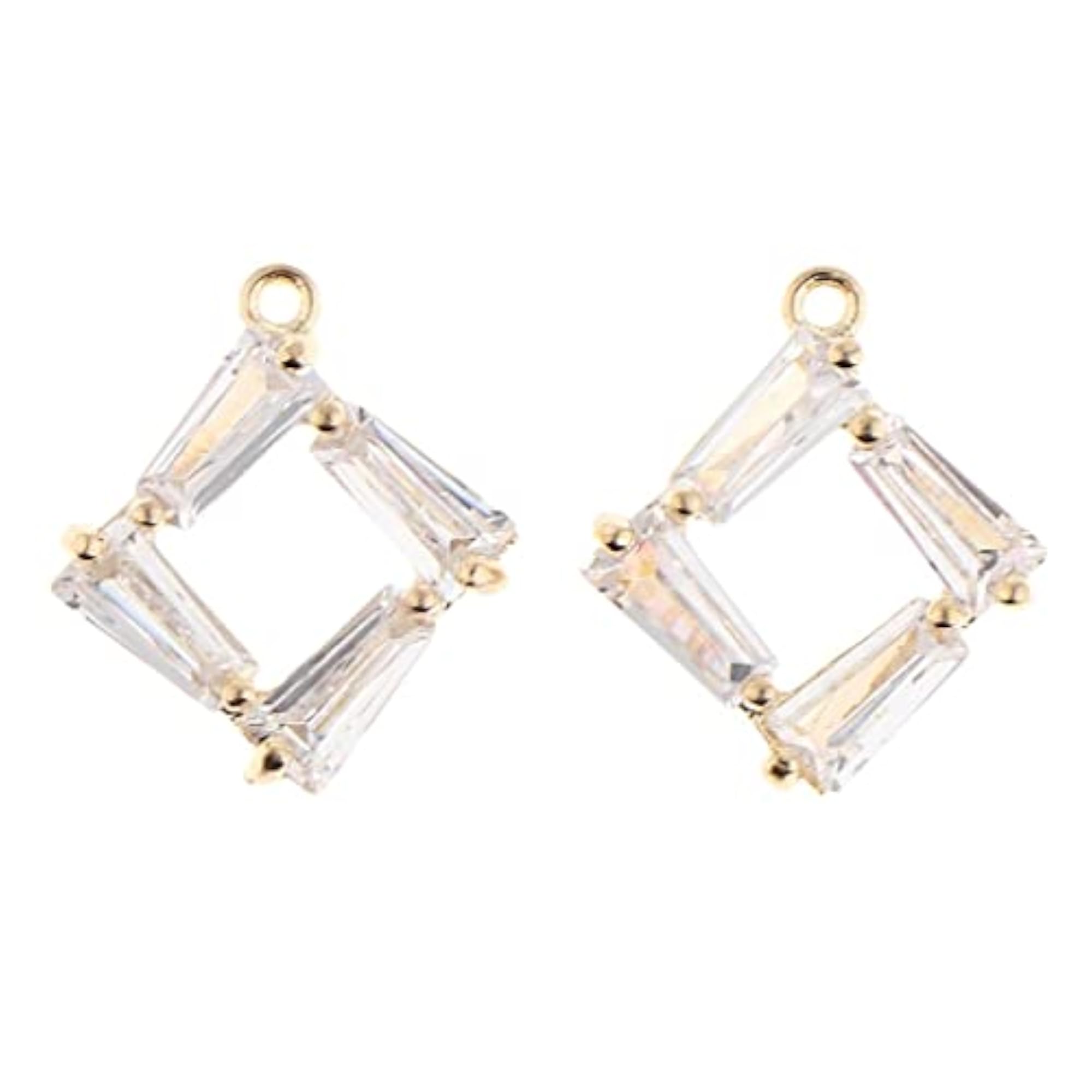 2Pcs Glass Pendant Charms for DIY Jewelry Making