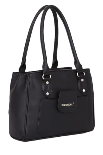 BLUE WORLD Stylish PU Women Handbag (BLACK)