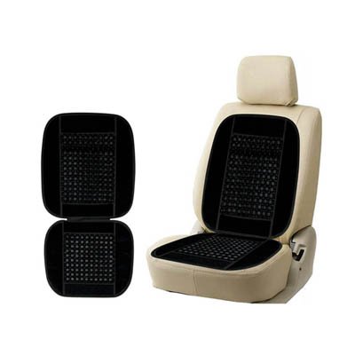 Car Wooden Bead Seat Cover Velvet Border Black for Ford Ecosports