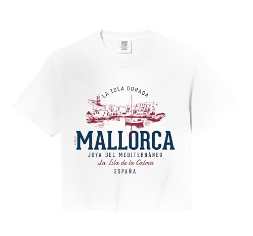 Spain Retro Styled Vintage Mallorca Comfort Colors Crop Top