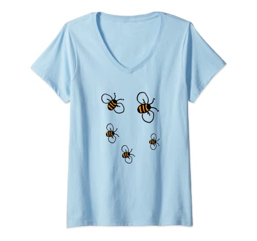 Mujer Little Bees - Camiseta para hombre y mujer juvenil por Alwaysm Camiseta Cuello V