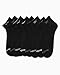 Reebok Men's Quarter Socks - 8 Pack Performance Arch Support Socks - Cushioned Athletic Socks for Men (Shoe Size: 6-12.5), Size 6-12.5, All Black