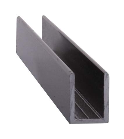 Brixwell Sdcd38Bl-Ccp36 Black 3/8" Fixed Panel Shower Door Deep U-Channel - 36" #TOP3