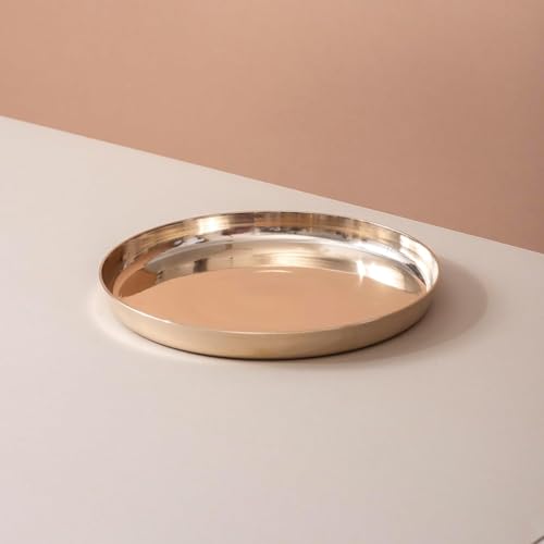 Image of Indian Dining Collection Bronze Dinner Set for Traditional Meals | Handcrafted Kansa Thali Set with Bowls, Glass (Gloss Finish | 6-Piece (Serves 1))