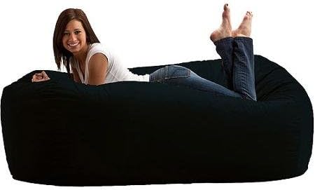 Fuf 6' Media Lounger Black with Super Soft, Long Lasting Fuf Foam