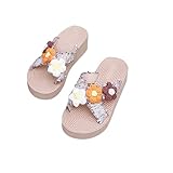 BONIXOOM Women's Fashion 2024 Casual Comfort Molded Braided Strappy Footbed Sandal