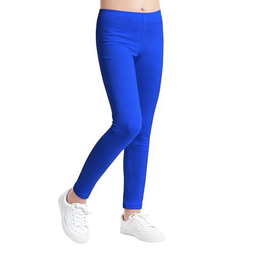 Carnavalife Leggins Niña de Color Liso, Mallas Pantalones Largos, 4 12 Años (4 años, Azul)