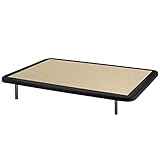 Estructura de hierro Naturconfort Base tapizada perfilada, Madera, Negro, 90x190cm