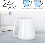 24 OZ Grande tasse à café, Smilatte Belle tasse de thé en céramique avec grande poignée pour les femmes de papa, style unique pour toute cuisine, blanc