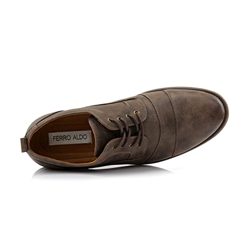 Image of Ferro Aldo Men's Modern Cap-Toe Derby Collection | Statement Dress Shoes in Floral, Woven, & Classic Styles