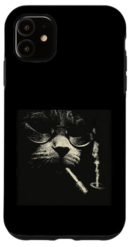 Sassy Cool Cat �i���p�C�v �r���e�[�W�X�^�C�� �C���X�g �X�}�z�P�[�X iPhone 11 �p