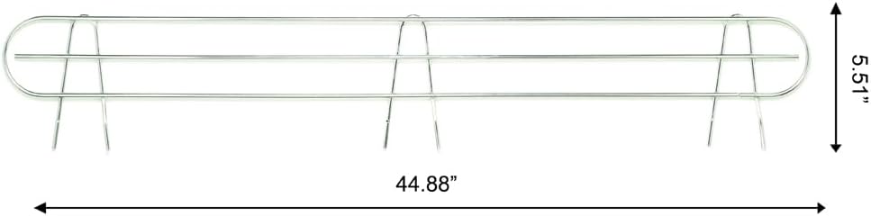 HSS Wire Shelf Back Ledge, Fits on 48" Wide Wire Shelf, Chrome Color, 2-Pack