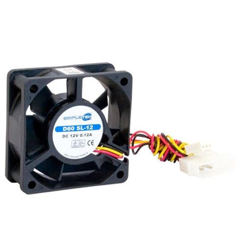 Ventilador D60 SL-12 AF-0625S Simpletek de 60 mm 3 pines sin LED negro 2