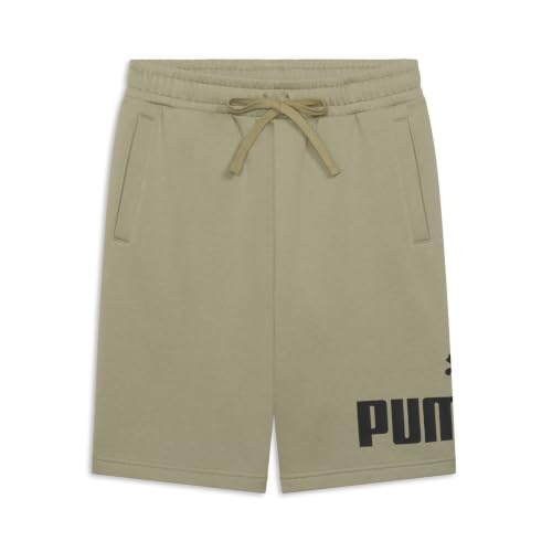 PUMA Men's Big Logo Fleece 10" Shorts (Available in Big & Tall), Lux Army AH25, Large