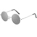 Aoron Vintage Round Sunglasses with Polarized Mirrored Lenses for Retro Women and Men (Silver Mirrored, 46mm lens width)