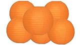 Pack of 6 Round Paper Lantern Lamp Paper Lanterns Party Decorations (Orange, 4'/10CM)