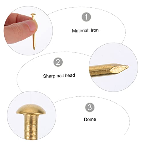 ULTECHNOVO 2030 unidades de clavos de cobre para fijación de muebles estilo antiguo, clavos decorativos fuertes para manualidades y colgar cuadros miniatura 3