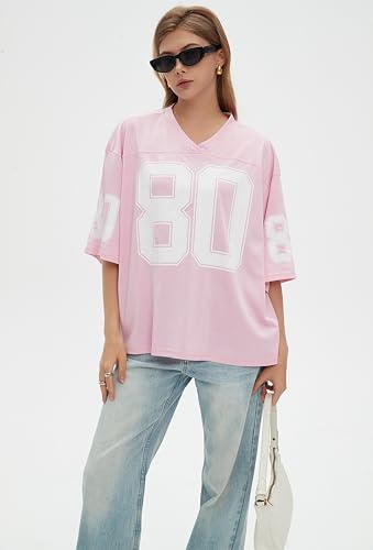 Womens Graphic Tees - Oversized Jersey Summer Top Jersey Top Coquette Clothes Y2k Streetwear Short Sleeve Shirts3